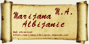 Marijana Albijanić vizit kartica